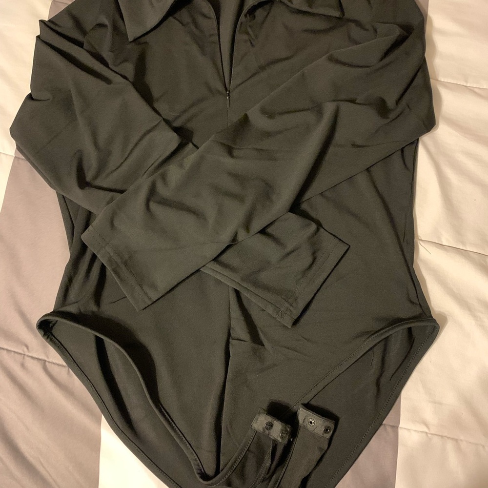 SHEIN Zip Front Plus Size Bodysuit